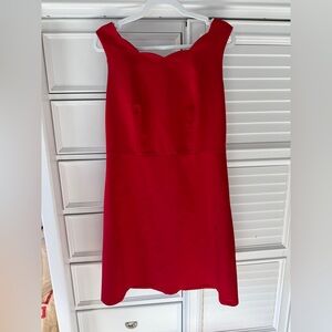 The Limited Red Sleeveless Scalloped Neckline Dress